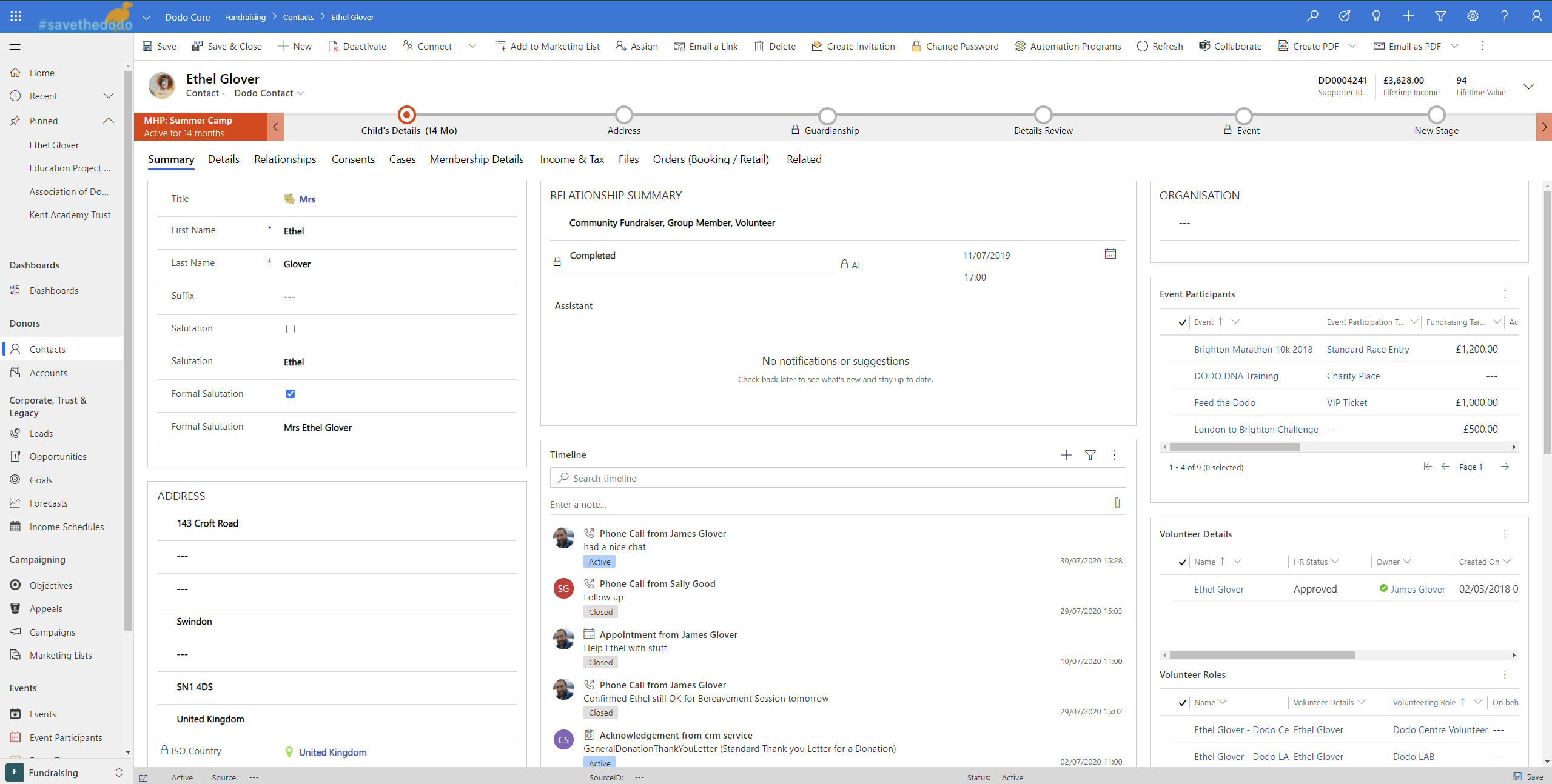 Single Supporter View in Microsoft Dynamics 365